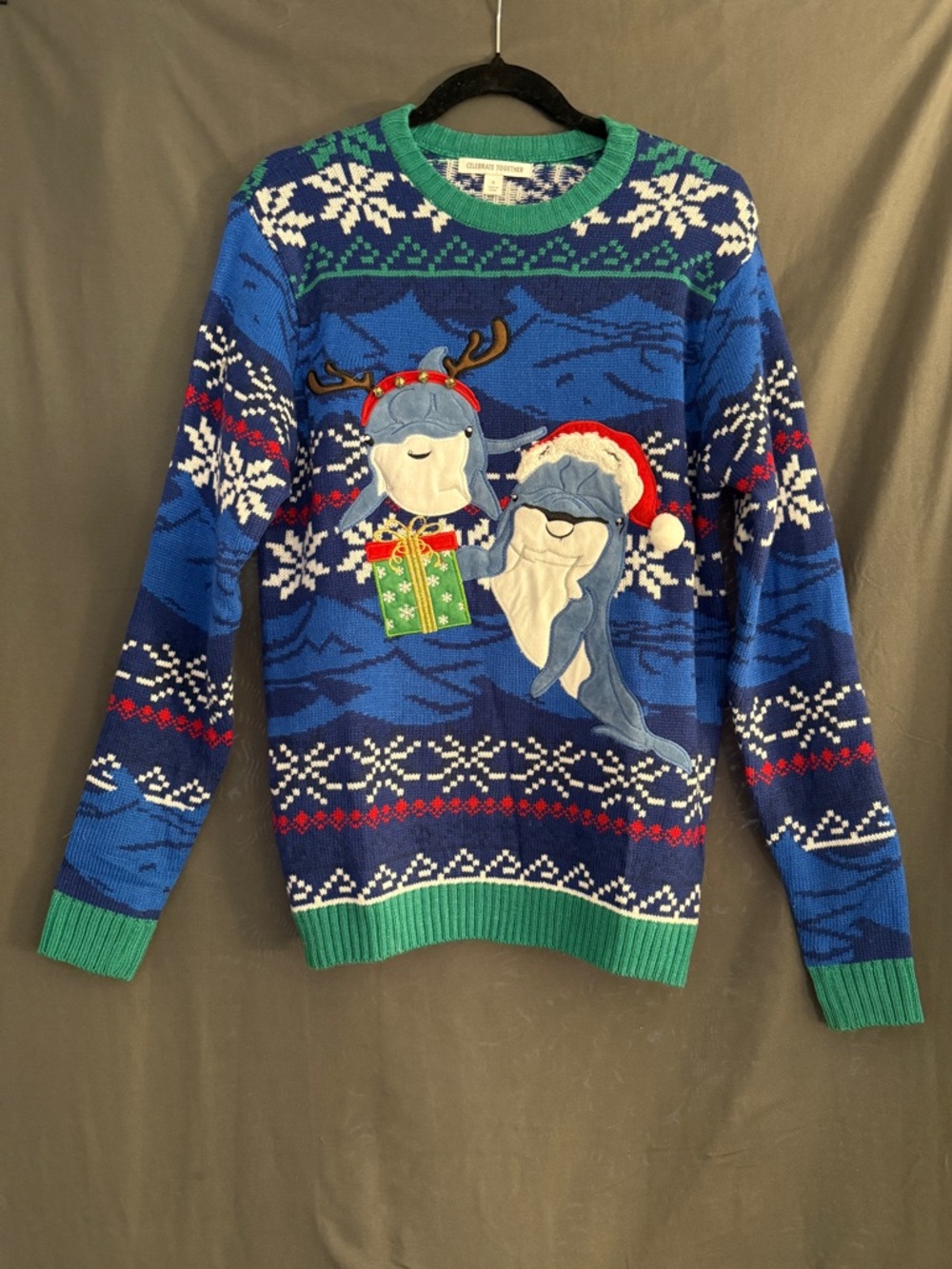 Celebrate Together Holiday Sweater - Great condition - Dolphins
